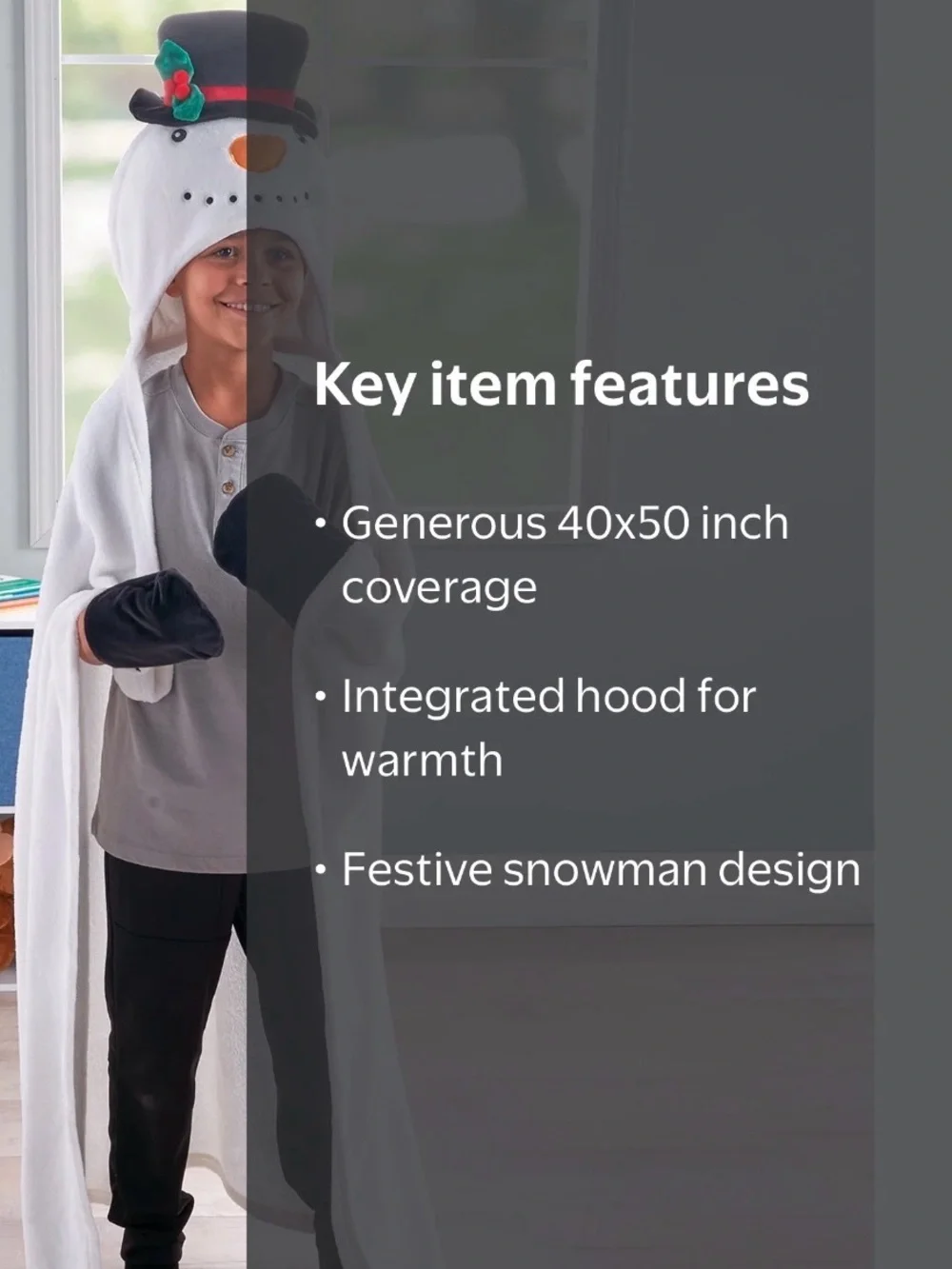 Hooded Snowman Throw NWT